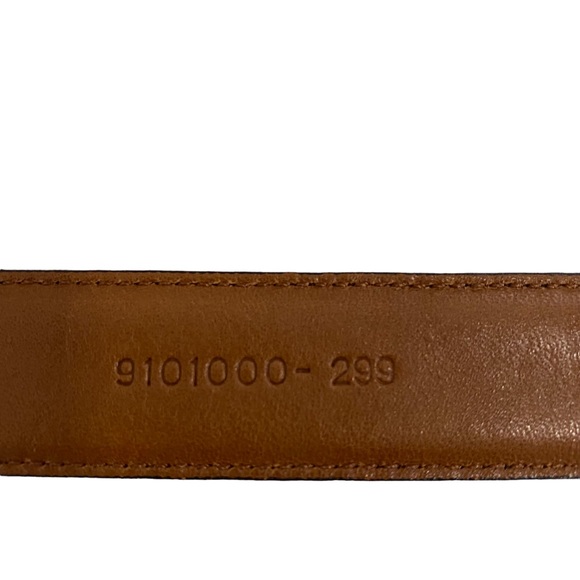 Lauren Ralph Lauren Brown Crocodile Embossed Leather Belt, Size Large - Picture 7 of 11